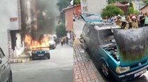 Sarıyer’de otomobil alev alev yandı