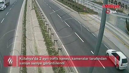 Kütahya'da saniye saniye kaza anları