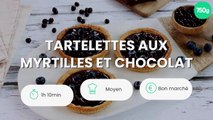 Tartelettes aux myrtilles et chocolat