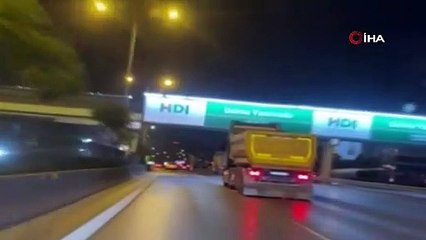 Maltepe'de hafriyat kamyonu makas atarak trafikte terör estirdi