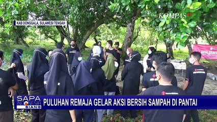 Puluhan Anak Bersama dengan Lembaga Save The Children, Gelar Aksi Bersih Sampah di Pantai Mapaga