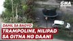 Trampoline, tinangay ng malakas na hangin! | GMA News Feed