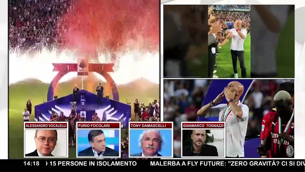 Gianmarco Tognazzi pazzo per il Milan ▷ Lo Spalletti di "Speravo de morì prima" festeggia il tricolore in diretta