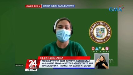 Presumptive VP Sara Duterte, naghihintay na lang ng proklamasyon bago idetalye ang inagurasyon at transition sa OVP at DEPED | 24 Oras