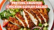 How to Make Pretzel Crusted Chicken Cutlet Salad