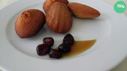 Madeleine au sirop d'érable et aux cranberries