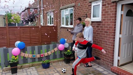 Grandma Gets Covered During Gender Reveal