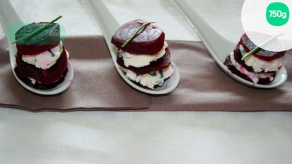 Mille feuille de betterave à la ricotta