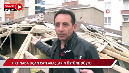 Ankara’da fırtınada uçan çatı araçların üzerine düştü