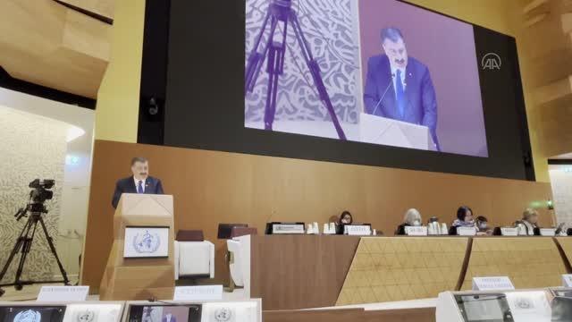 Sağlık Bakanı Koca, 75. Dünya Sağlık Asamblesi'nde Genel Kurula konuştu