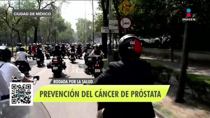 Motociclistas participan en rodada por la prevención del cáncer de próstata