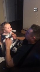 Baby Mimics Dad in Most Adorable Way