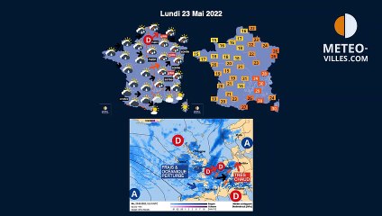 prévisions météo du lundi 23 mai 2022