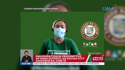 Inauguration ni Presumptive VP Sara Duterte, sa Davao City gagawin sa June 19 | UB