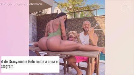 Foto bizarra de Gracyanne Barbosa e Belo gera piadas na web e detalhe rouba a cena