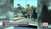 Ejército y GN se enfrentan a balazos contra civiles armados en Culiacán