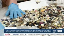 Volunteers sort buttons for future Bakersfield Holocaust memorial