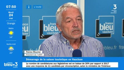 Le démarrage de la saison touristique en Vaucluse, avec Patrice Mounier, le président de l'Umih 84.