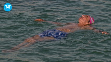 Watch 95-year-old effortlessly swims in open sea in Dubai