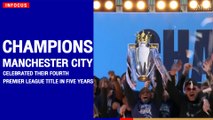 Champions Manchester City paint town blue with open top bus parade | The Nation