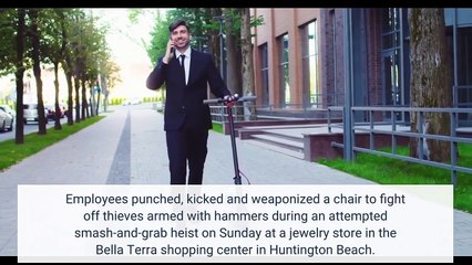 Jewelry store employees fend off smash and grab heist in Huntington Beach