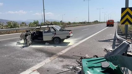 Refüje çarpan otomobil sürücüsü ağır yaralandı