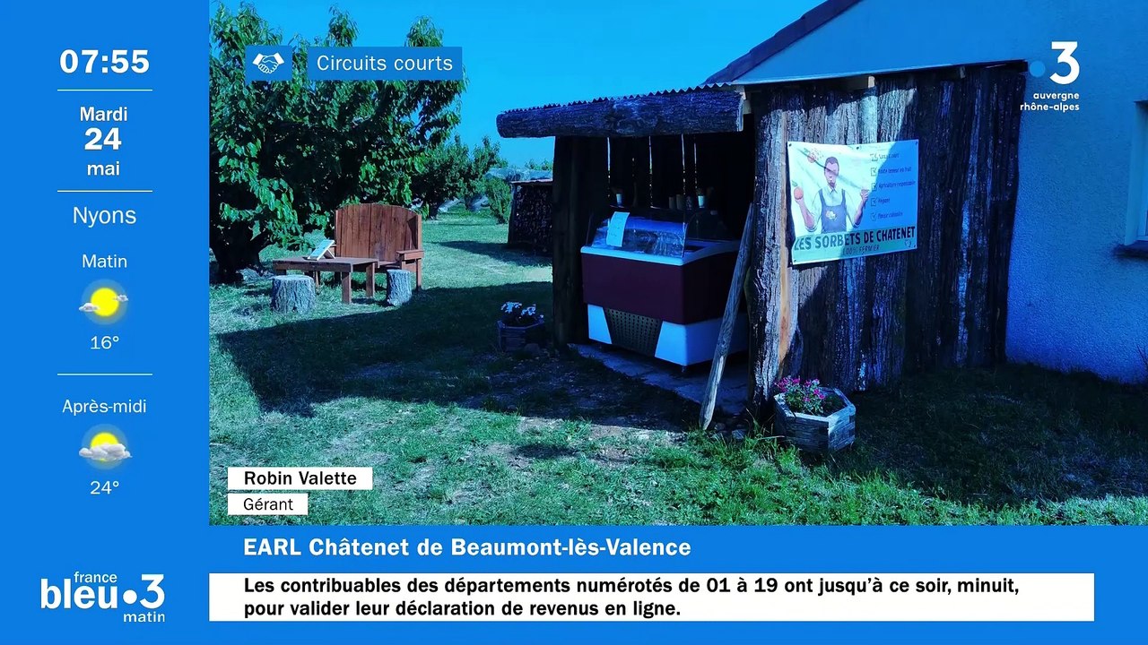 À Beaumont-lès-Valence, cueillez vos cerises bio et dégustez des jus et des sorbets maison "Earl Châtenet"