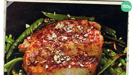 Côte de porc au tandoori et finesse de pois gourmands facile