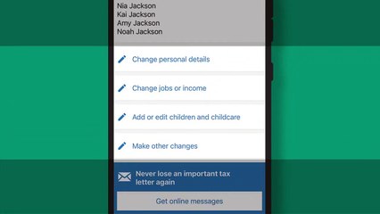 How do I use the HMRC app to manage my tax credits?