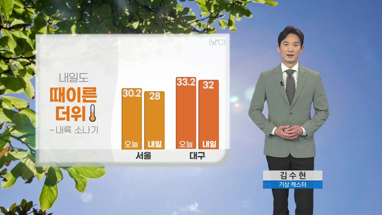 [날씨] 내일도 때이른 더위...내륙 소나기 / YTN