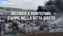 Incendio a Montefano, fiamme nella ditta Giotto