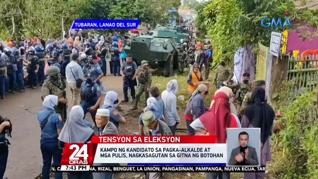 Kampo ng kandidato sa pagka-alkalde at mga pulis, nagkasagutan sa gitna ng botohan | 24 Oras
