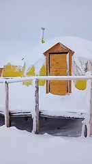 Así amaneció el Real del Pehuenche, de la Ruta internacional Pehuenche, hoy.