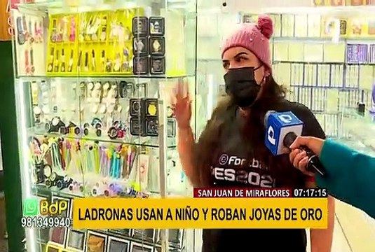 SJM: tres mujeres usan a niño para robar joyas valorizadas en más de S/ 25 000