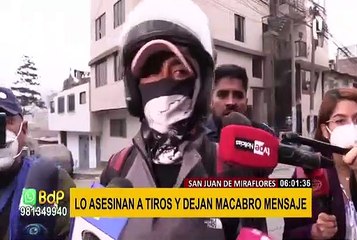 SJM: asesinan a tiros a colombiano y dejan sobre su cuerpo macabro mensaje
