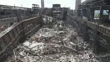 La planta siderúrgica de Azovstal, destrozada por la guerra