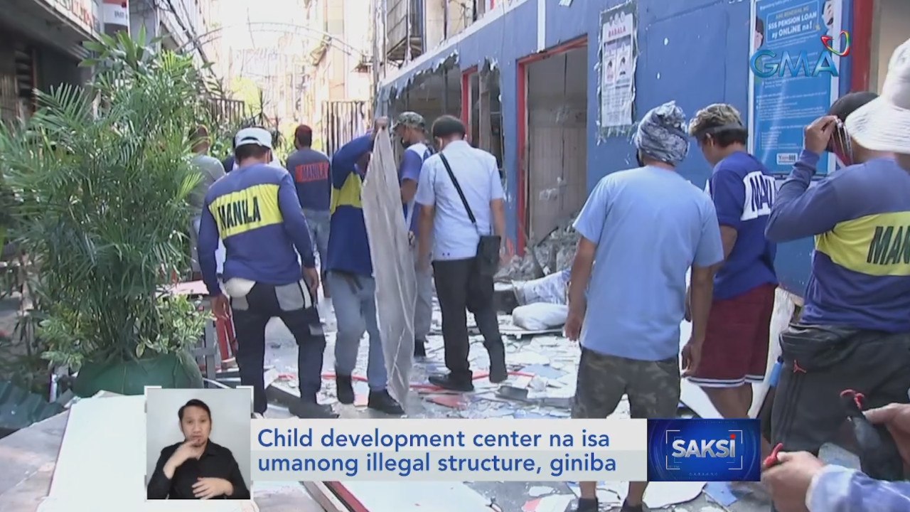 Child development center na isa umanong illegal structure, giniba | Saksi