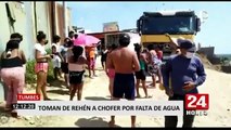 Tumbes: Vecinos toman como rehén a chofer de cisterna por falta de agua