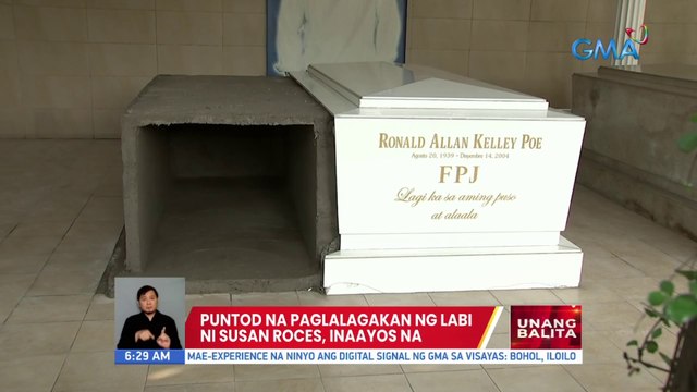 Puntod na paglalagakan ng labi ni Susan Roces, inaayos na | UB