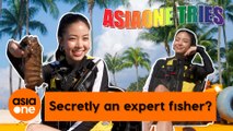 AsiaOne Tries: Amanda tries catching fish while kayaking