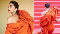 Cannes 2002: Deepika Padukone Orange Gown Uncomfortable Walk Viral Red Carpet पर मारा पोंछा |Boldsky