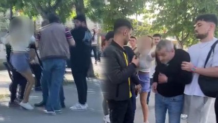 Fotoğrafını çeken şahsa önce tükürdü sonra dövdü