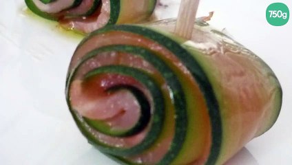 Roulé de courgette au saumon fumé
