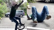 'POV: When your colleague brings their new unicycle to work '