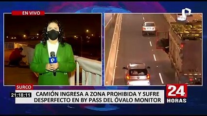 Óvalo Monitor: Pese a prohibición, camión ingresó a bypass y generó tráfico