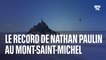 Record battu ! Les superbes images de la traversée du funambule Nathan Paulin au Mont-Saint-Michel