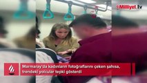 Marmaray'da taciz! Kadınların fotoğrafını çeken şahsa tepki