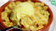 Crumble pommes et sa boule de glace vanille