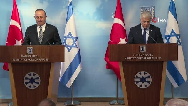 Dışişleri Bakanı Çavuşoğlu ile ortak basın toplantısı düzenleyen İsrail Dışişleri Bakanı Lapid, Türkiye, İsrail'i tanıyan ilk Müslüman ülkedir bu...
