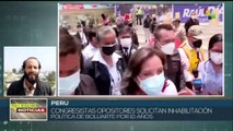 Congresistas de oposición de Perú solicitan inhabilitación política de Dina Boluarte